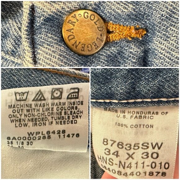 Wrangler Legendary Gold Medium Wash Relaxed Fit Jeans Size 34/30 - Picture 5 of 5